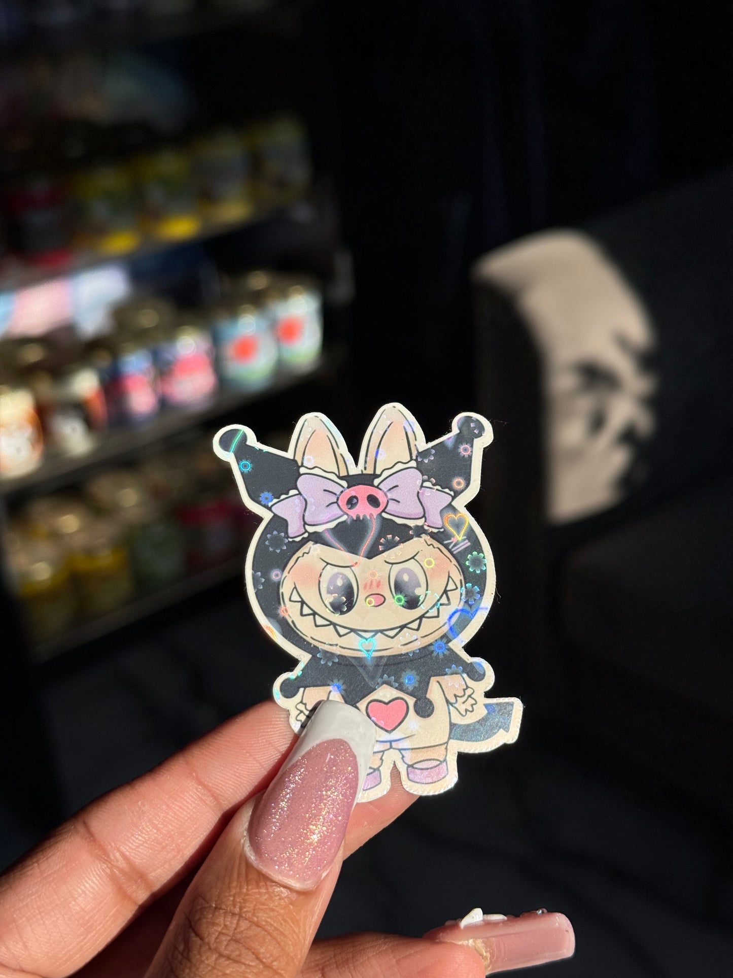 Labubu X Kuromi Sticker - Holographic