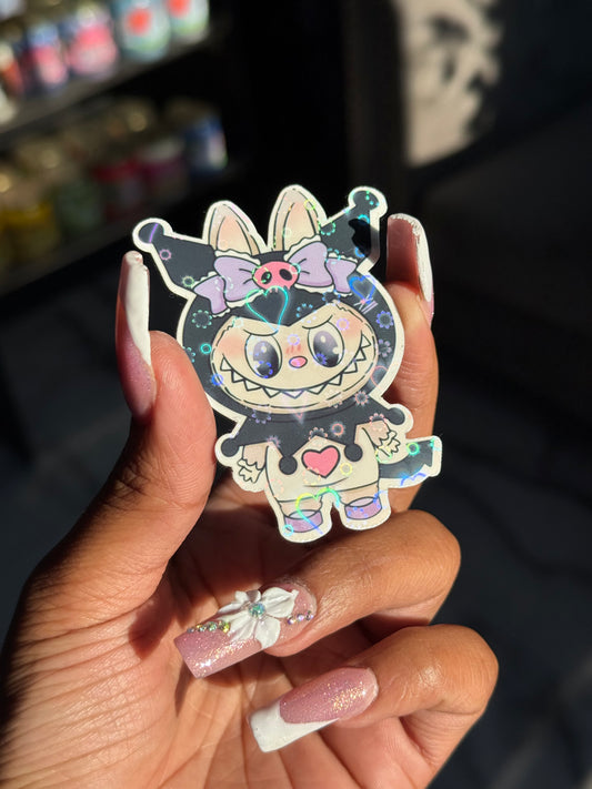 Labubu X Kuromi Sticker - Holographic